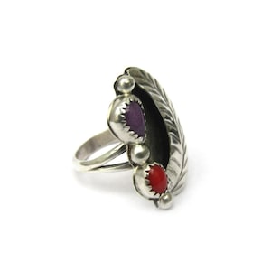 Tom Moore Vintage Native American Navajo Teardrop Turquoise Sterling Silver Ring Tom Moore Vintage Native American Navajo Teardrop Turquoise Sterling Silver Ring