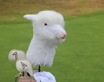 Funda blanca para palo de golf de alpaca