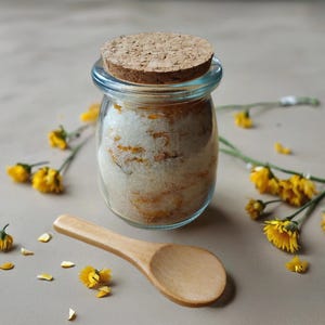 Honey Bath Salts with Chamomile Lavender - Natural - Chemical Free - Self Care & Spa Gifts - Handmade - Luxury - Relaxing 7oz