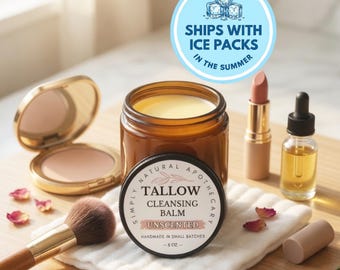Tallow Balm: Cleanser + Moisturizer with Muslin Cloth, All Natural + Organic