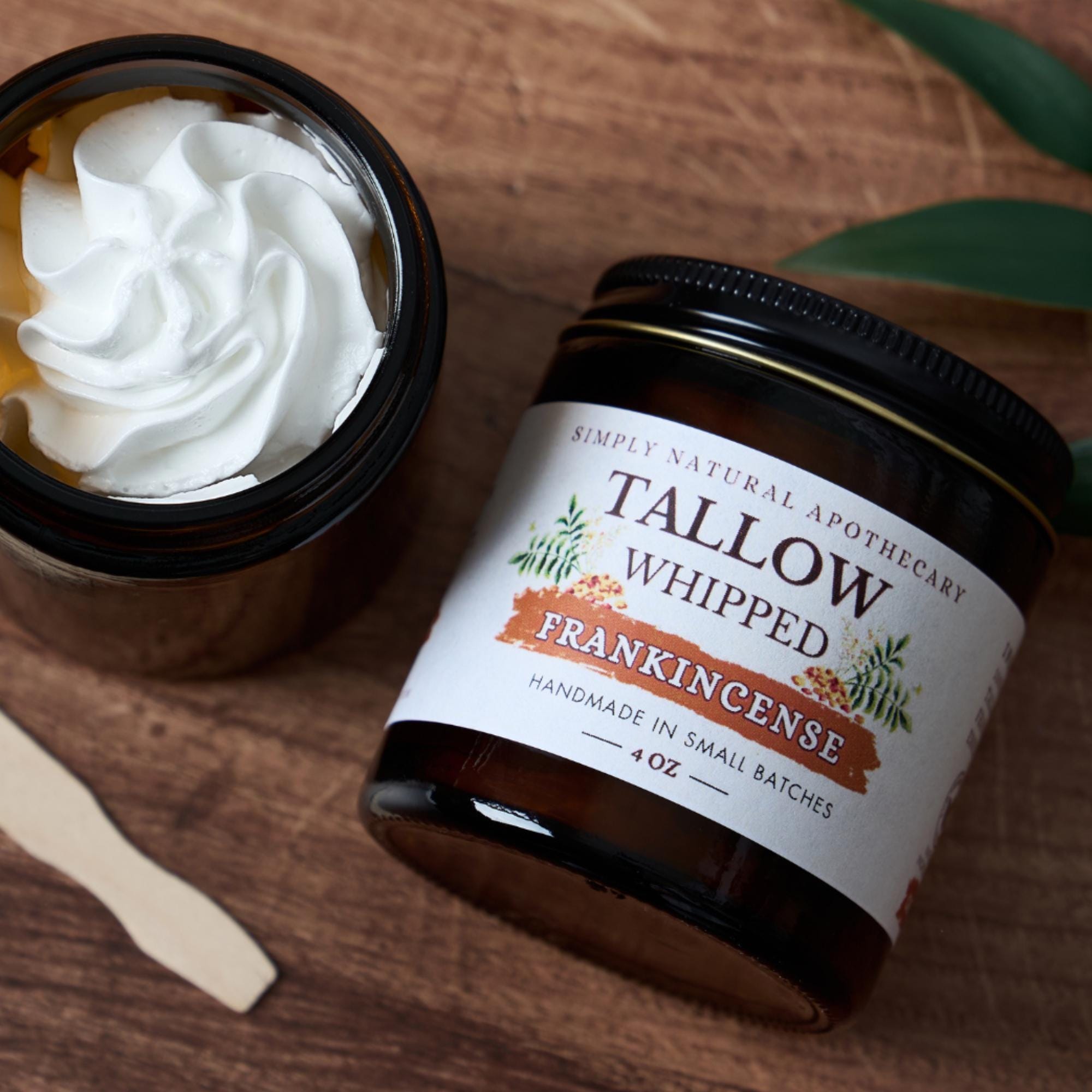 Tallow Face Cream & Body Butter All Natural Whipped Grass-Fed Beef Tallow Skin Moisturizer Balm, Organic Hand Cream,  Frankincense