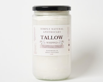 Tallow Face Cream & Body Butter, Vanilla, All Natural Whipped Grass-Fed Beef Tallow Skin Moisturizer Balm, Organic, Pure Essential Oil