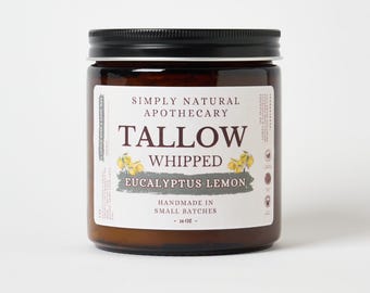 Whipped Grass-Fed Tallow Face + Body Moisturizer: Eucalyptus Lemon Scented - All Natural + Organic Skin Care