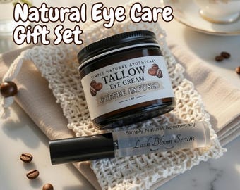 Tallow Coffee Infused Eye Cream & Lash Boost Gift Set - Caffeine Under Eye Care