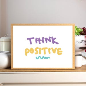 think positive motivation wall art