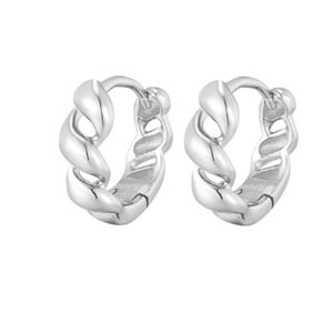 Rope Knot Huggie Hoop, 925 Sterling Silver CZ, Round Knot Hoop Earring, Dainty Fashion Huggie Hoop Earring, Thanksgiving Gift for her