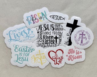 Easter Faith Stickers – Christian Die Cut Sticker or 10-Piece Pack