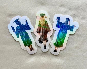 Graduation Girl Sticker | Class of 2026 Holographic Decal