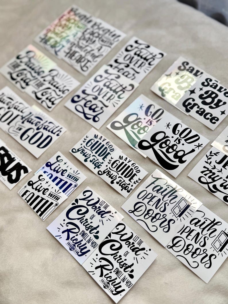 Christian Faith Stickers | Bible Verse Vinyl Stickers - Etsy