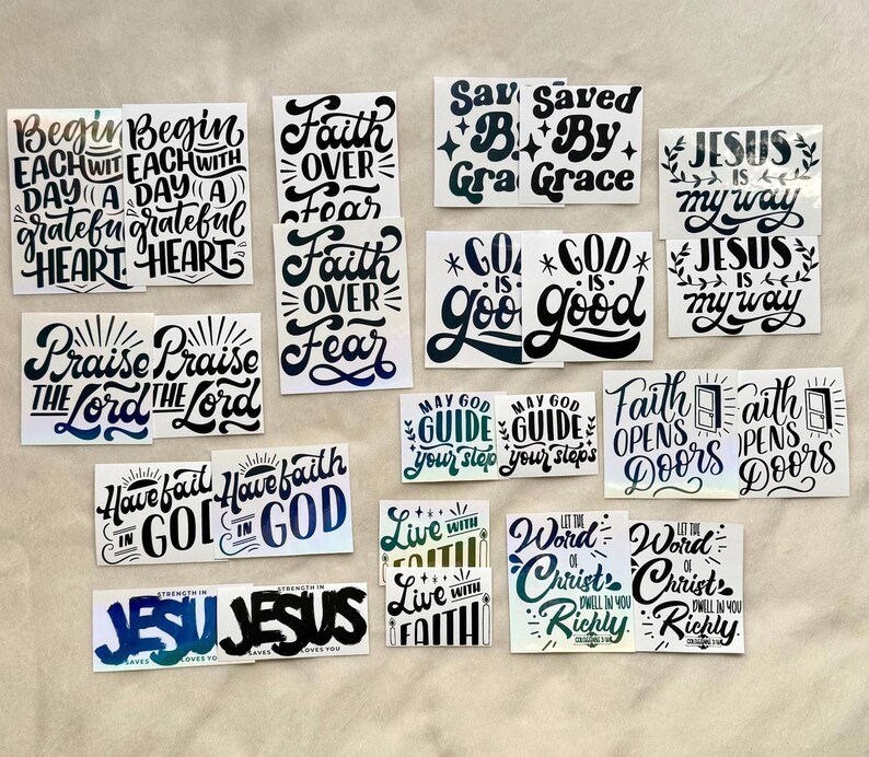Christian Faith Stickers | Bible Verse Vinyl Stickers - Etsy