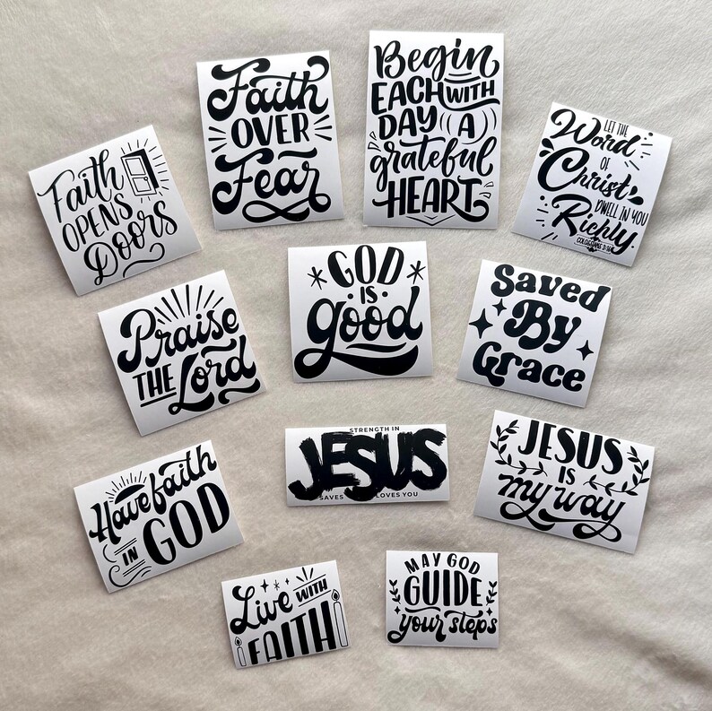 Christian Faith Stickers | Bible Verse Vinyl Stickers - Etsy