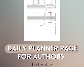 Author Daily Planner Page with Routine Tracking