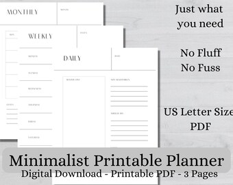 Minimalist Planner Pages - Printable