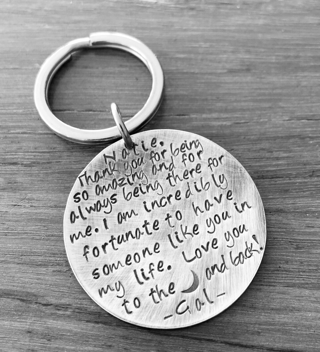 Hand Stamped Keyring Quote Keyring Best Friend Gift Etsy Australia