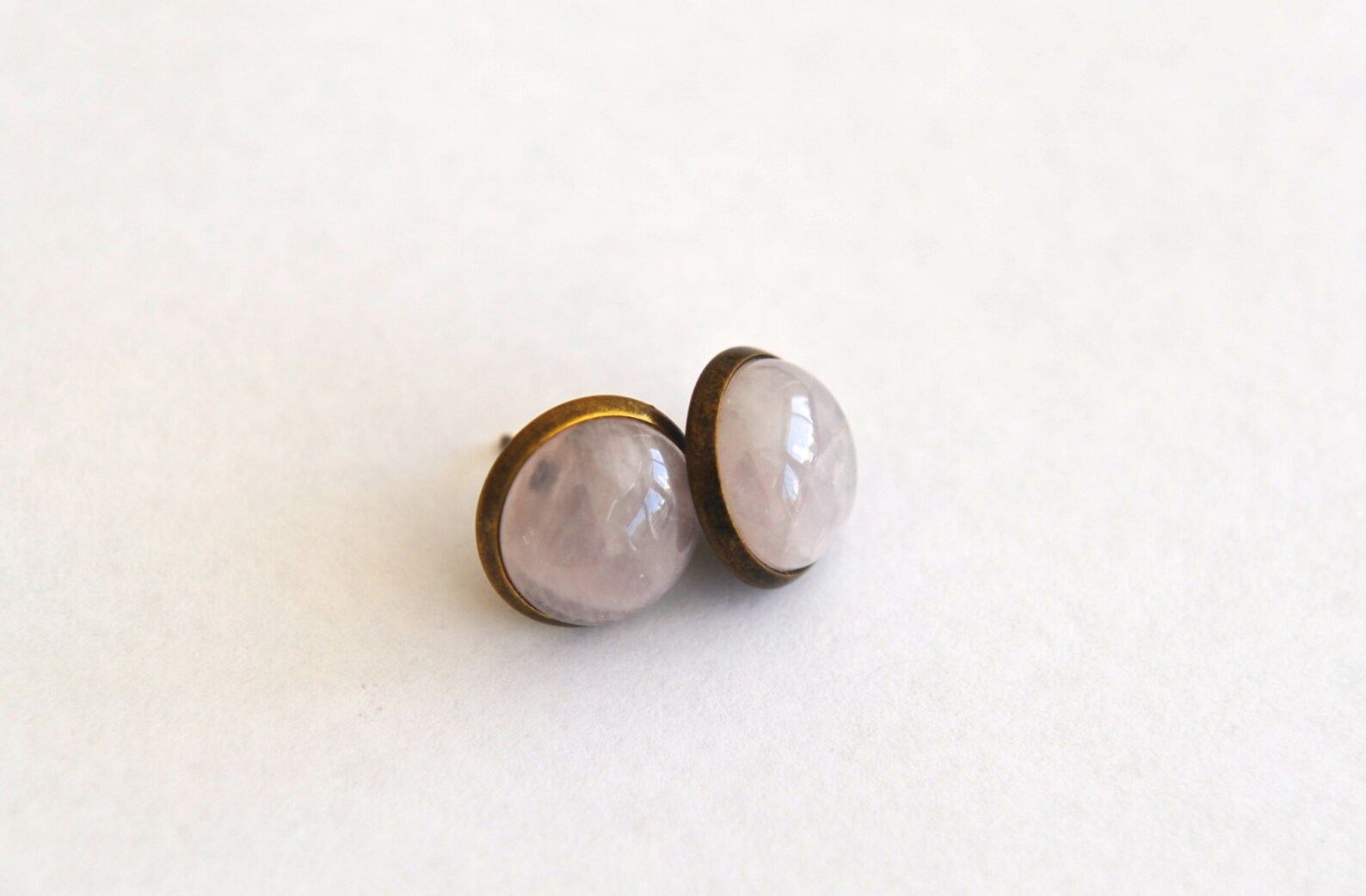 rose quartz studs rose quartz studs