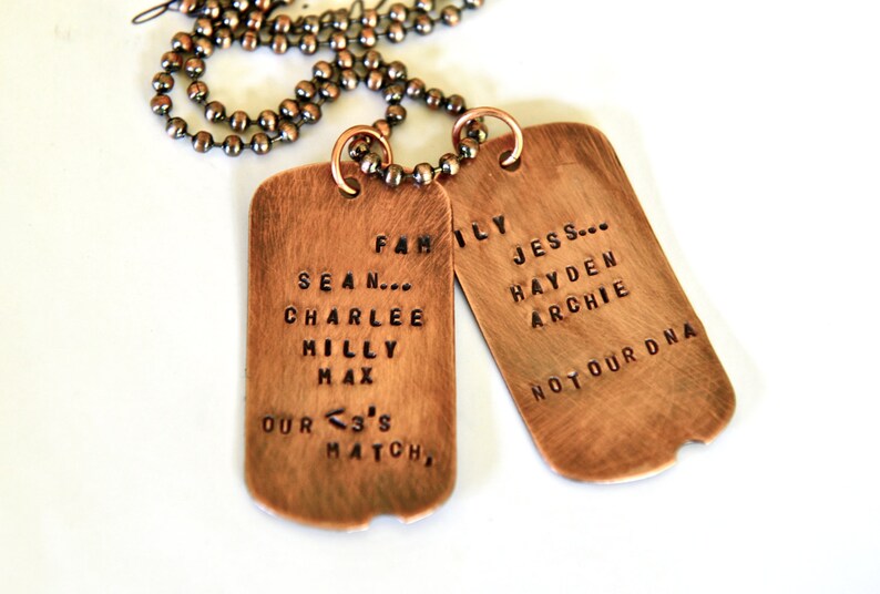 Dog Tags Necklace Blended Family Jewelry Personalized Etsy