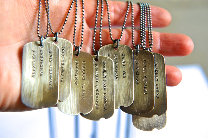 Military Dog Tag Mens Dog Tag Jewelry Quote Necklace Large Dog Tag Necklace Gift for Groomsmen Personalized Gift Gift For Husband