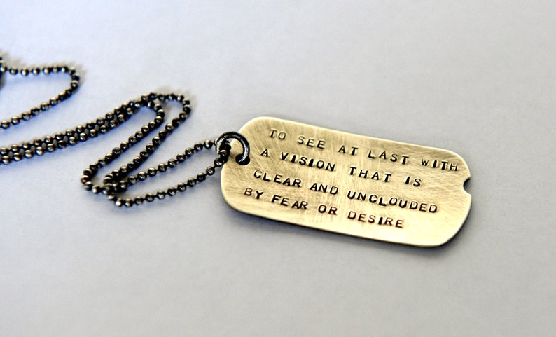 Military Dog Tag Mens Dog Tag Jewelry Quote Necklace Large Dog Tag Necklace Gift for Groomsmen Personalized Gift Gift For Husband