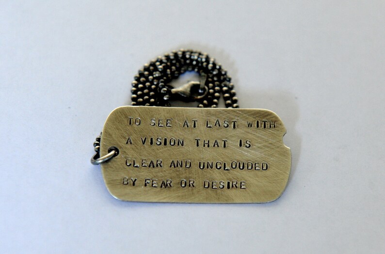 Military Dog Tag Mens Dog Tag Jewelry Quote Necklace Large Dog Tag Necklace Gift for Groomsmen Personalized Gift Gift For Husband