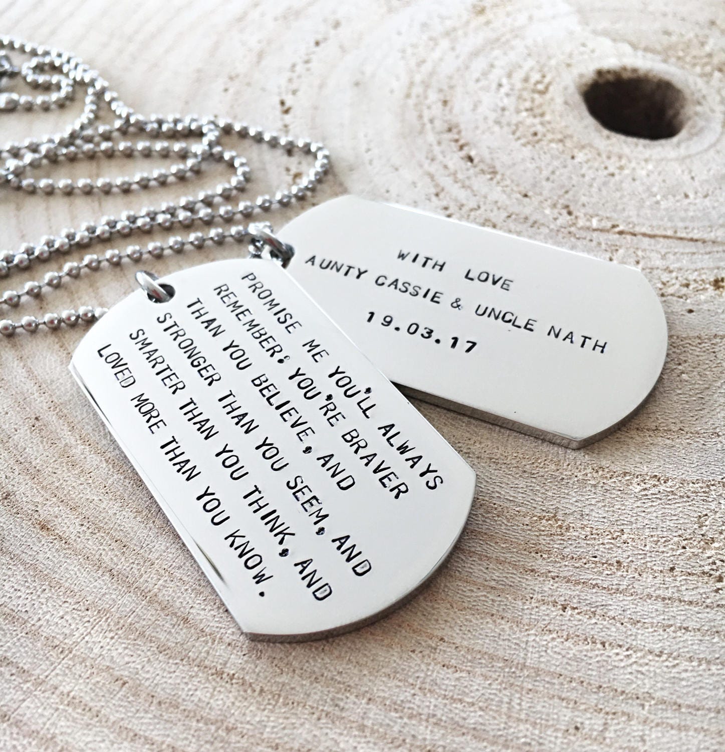 Dog Tag Necklace Stainless Dog Tags Inspirational Quote Etsy Australia