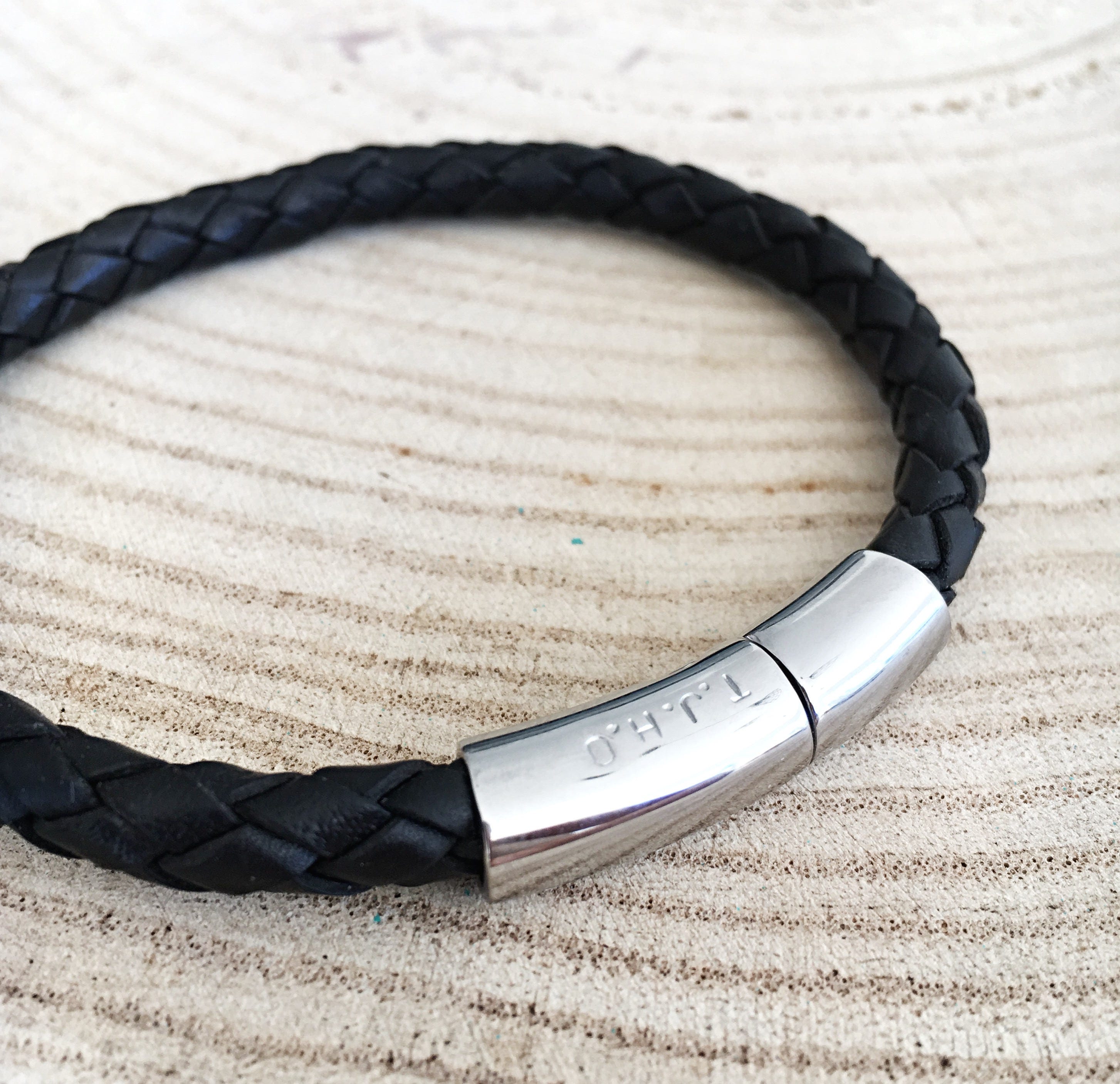 Thick Black Leather Band Leaver Wrist Band Braided Leather Etsy Australia