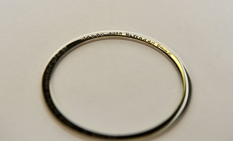 Inspirational Quote Jewelry Hand Stamped Bangle Hypo Allergenic Stainless Steel Women Quote Bangle 40th Birthday Gift