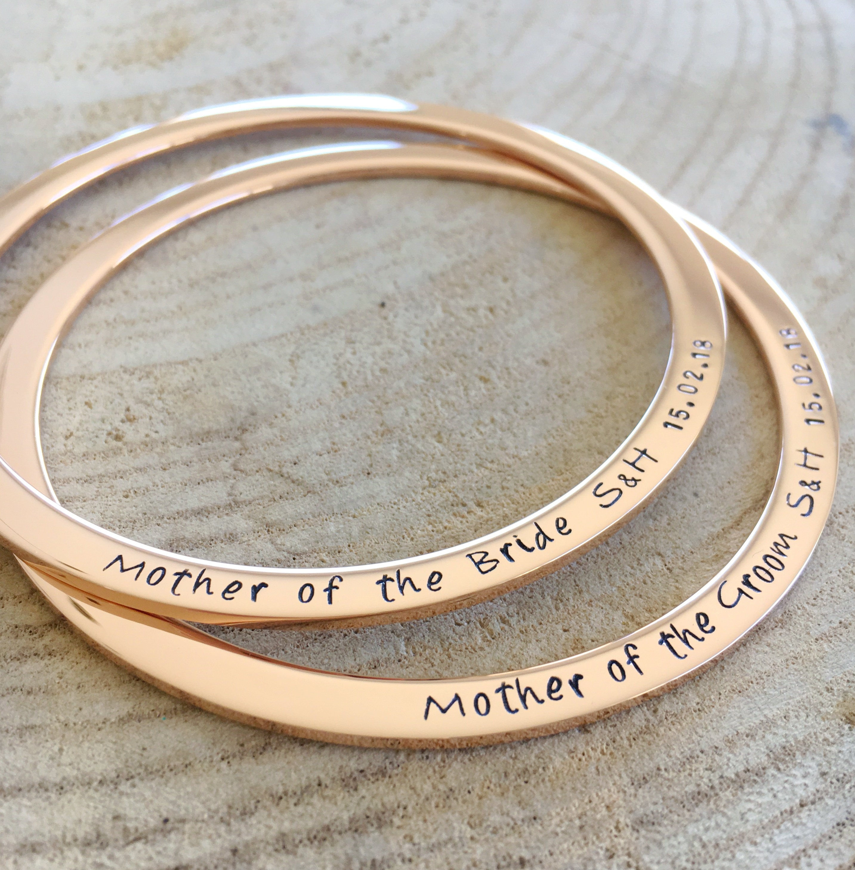 Wedding Bangle Personalized Mother of the Bride Gifts Mother of Bride Bracelet from Daughter Pink 