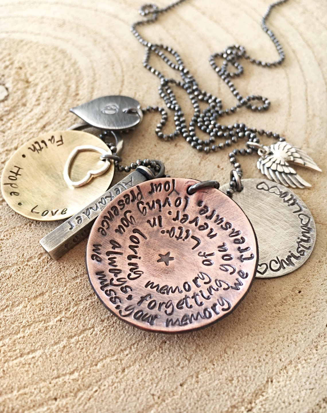 Remembrance Jewelry Loss of Loved One Gift Hand Stamped Etsy