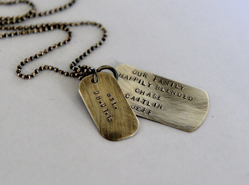 Mens Dog Tag Necklace Mens Jewelry Gift for Him Dad Etsy