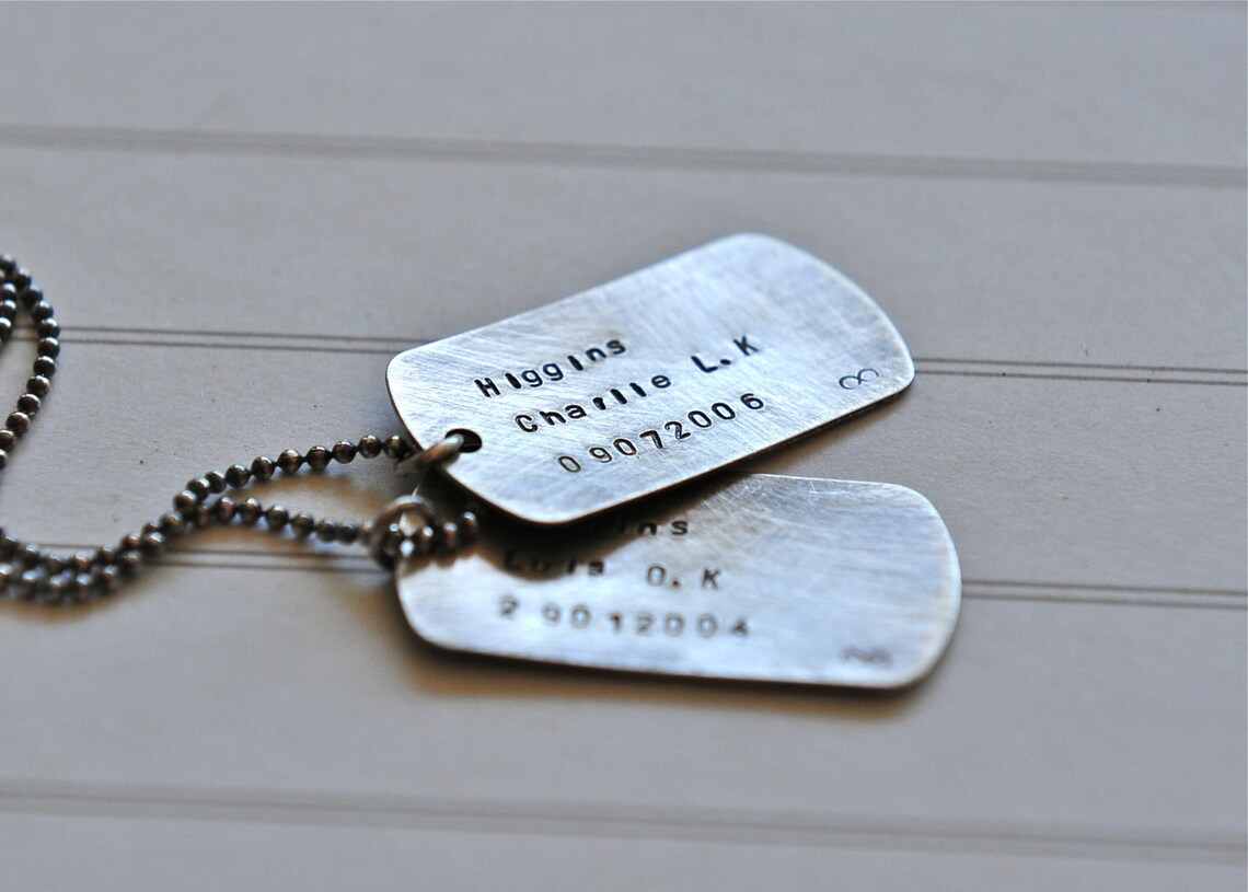 Mens Boys Dog Tags Necklace Mens Necklace Mens Jewelry Name Etsy
