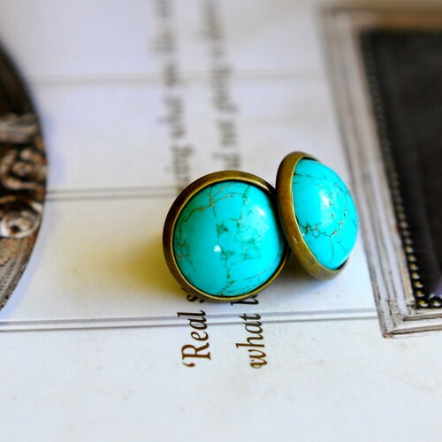 Turquoise Stud Earrings Turquoise Australian Jewellery Seven Etsy