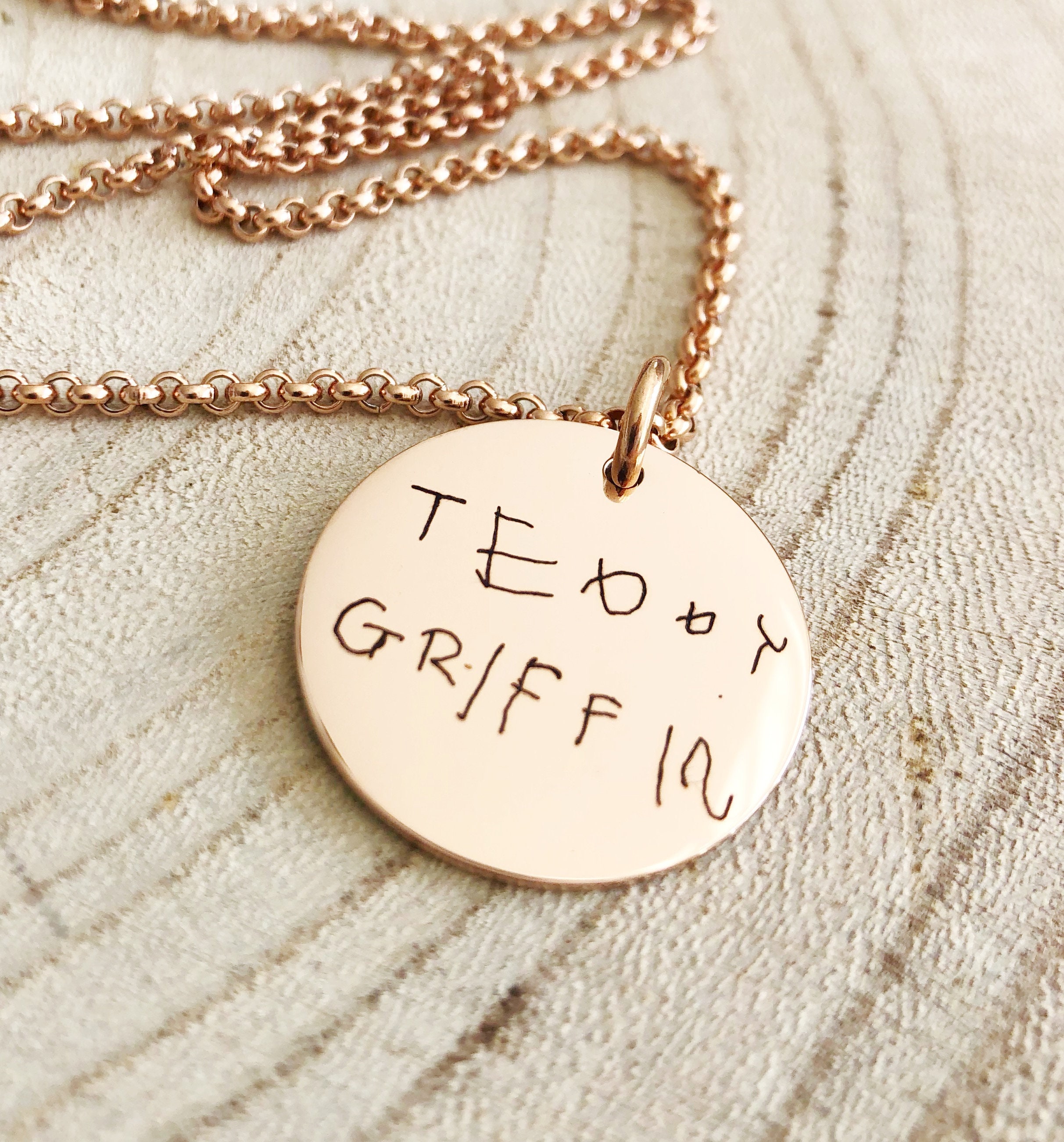 Handwriting Necklace Childrens Hand 