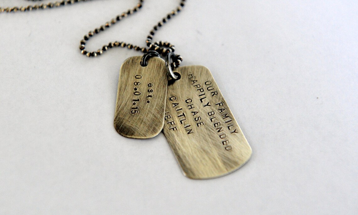 Mens Dog Tag Necklace Mens Jewelry Gift for Him Dad Etsy