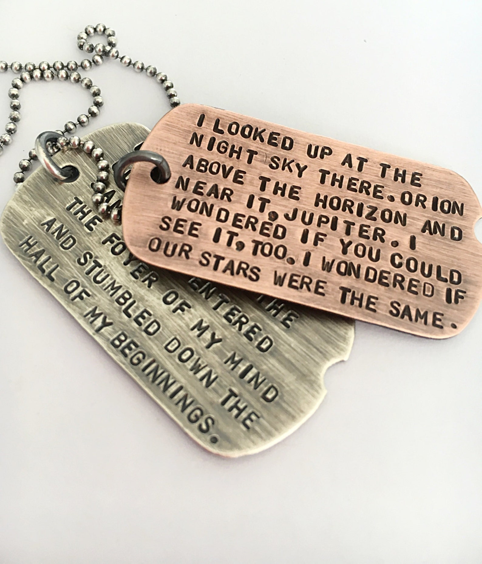 Quote Dog Tags Dog Tags Necklace Mixed Metal Tags Necklace Etsy