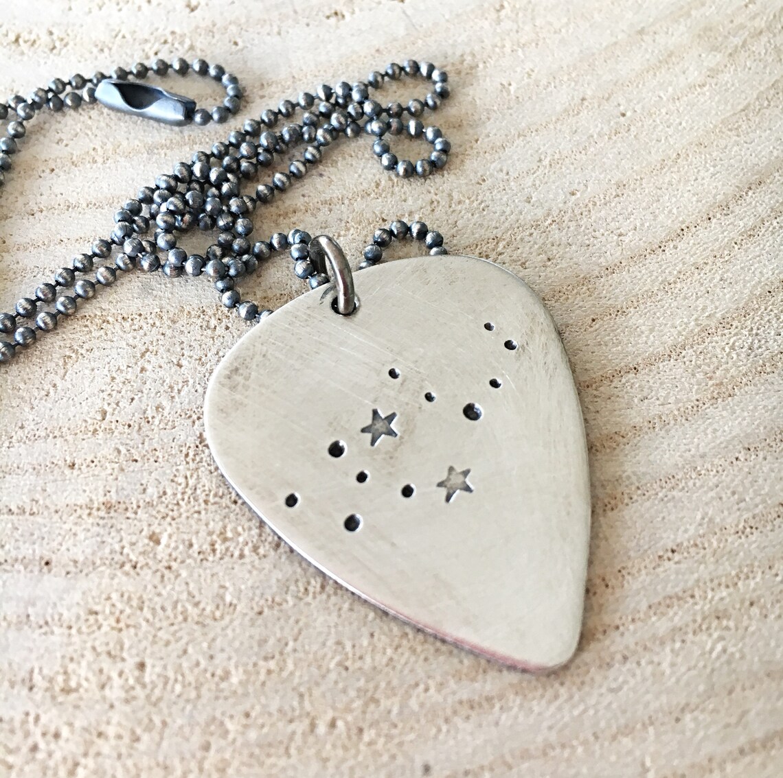 Constellation Necklace Guitar Pick Necklace Sterling Guitar Etsy