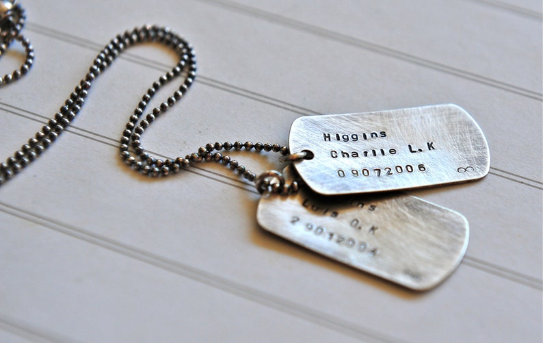 Mens Boys Dog Tags Necklace Mens Necklace Mens Jewelry Name Etsy