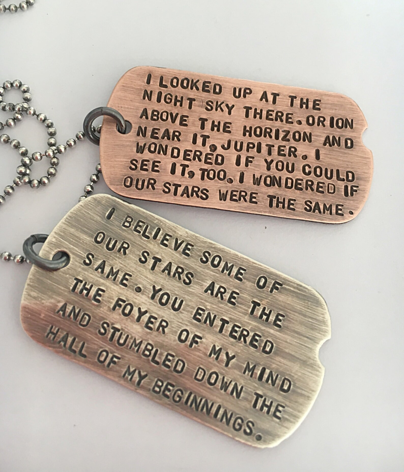 Quote Dog Tags Dog Tags Necklace Mixed Metal Tags Necklace Etsy