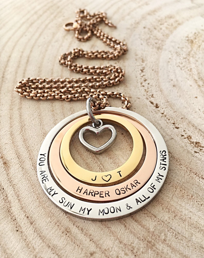 Personalized Necklace Mothers Day Gift Hand Stamped Etsy