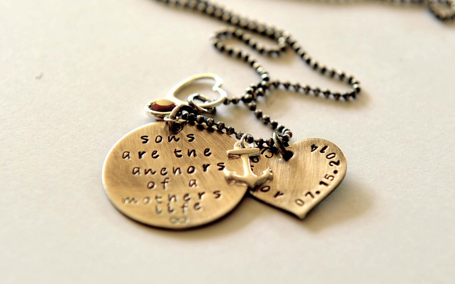 Hand Stamped Jewelry Mother Son Quote 