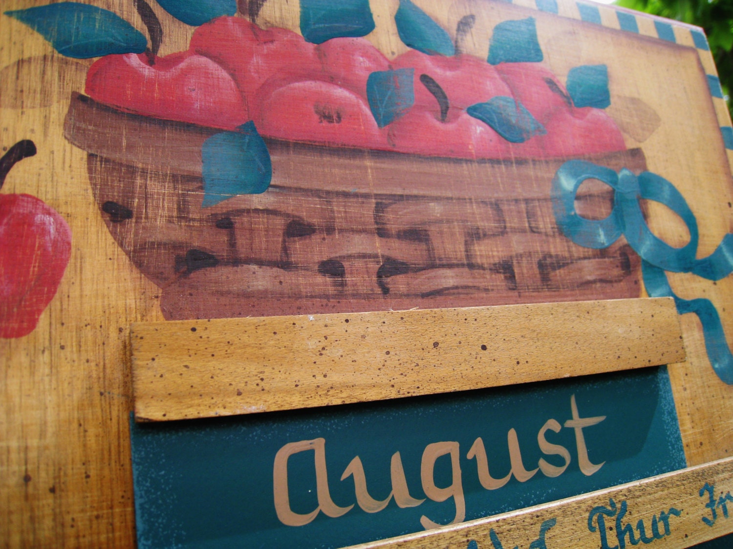 Apple Wooden Perpetual Calendar Kitchen Decor Home and Living Etsy