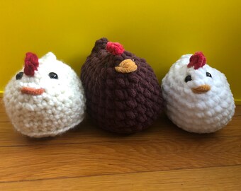 Chenille Yarn Chicken Plush: Cuddly Emotional Support Stuffed Animal