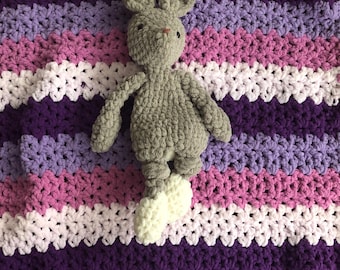 Crocheted Bunny Snuggler Lovey: Soft Yarn Naptime Companion