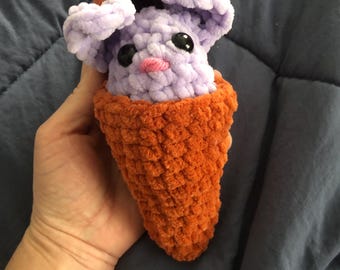 Crochet Hatching Carrot Bunny Amigurumi Plush – Easter Surprise Toy