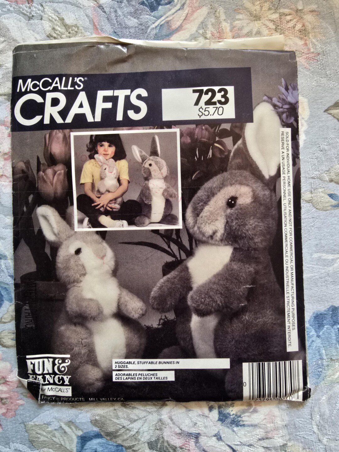 Mccalls Crafts 8951 Stuffed Bunny Rabbit Toy 15" 12" Sewing Pattern ...