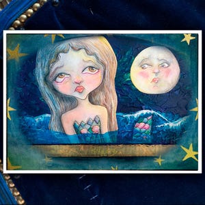 Sirène et Lune ~ Carte/Print