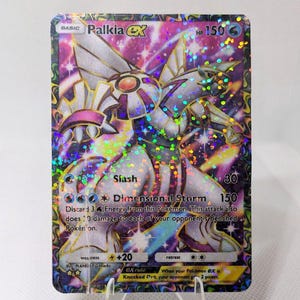 Tarjeta de Pokémon Palkia Ex de alta calidad, proxy, de la aplicación Pokémon Pocket TCG, personalizada, con arte completo, para el juego Space Time Smackdown.
