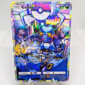 Croagunk pokemon pocket app tcg proxy haute qualité Pokemon card custom full art espace-temps smackdown set