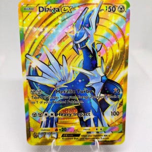 Tarjeta de Pokémon Dialga Ex de alta calidad, proxy, de la aplicación Pokémon Pocket TCG, personalizada, con arte completo, para el juego Space Time Smackdown.