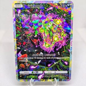 Cartas de Pokémon de bolsillo Spiritomb, de alta calidad, personalizadas, de alta calidad, con ilustraciones completas, para el juego de cartas de Pokémon Space Time Smackdown.