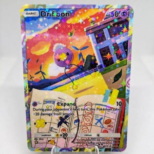 Tarjeta Pokémon Drifloon de alta calidad, proxy, personalizada, con arte completo, para la aplicación TCG de Pokémon Pocket, Space Time Smackdown.